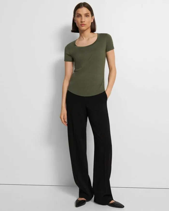 TShirts Tank Tops Women Theory Tiny Scoop Tee In Organic Cotton Rosemary TShirts Tank Tops Women Theory Tiny Scoop Tee In Organic Cotton Rosemary