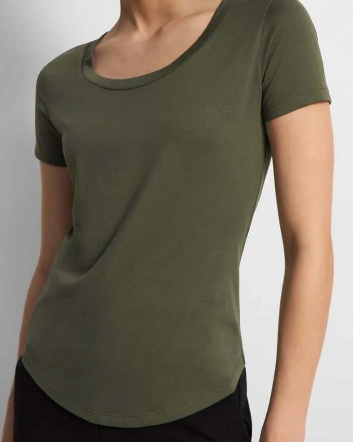 TShirts Tank Tops Women Theory Tiny Scoop Tee In Organic Cotton Rosemary TShirts Tank Tops Women Theory Tiny Scoop Tee In Organic Cotton Rosemary