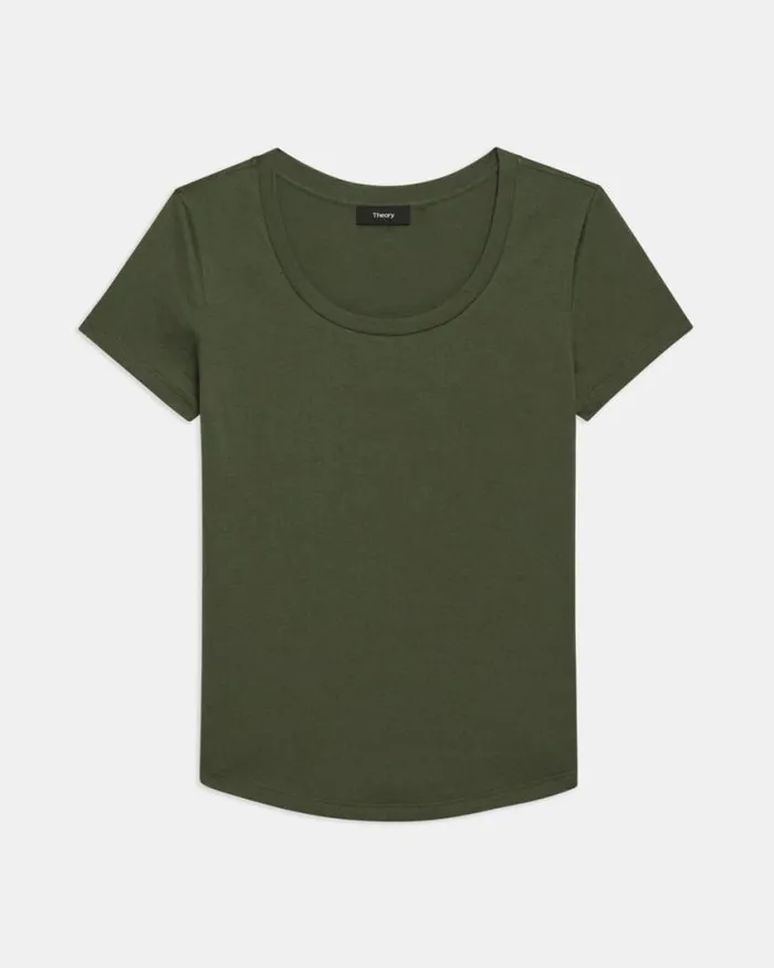TShirts Tank Tops Women Theory Tiny Scoop Tee In Organic Cotton Rosemary TShirts Tank Tops Women Theory Tiny Scoop Tee In Organic Cotton Rosemary