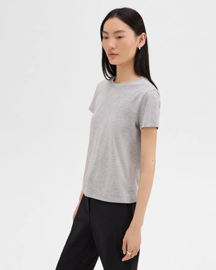 TShirts Tank Tops Women Theory Tiny Tee In Organic Cotton Soft Grey Melange TShirts Tank Tops Women Theory Tiny Tee In Organic Cotton Soft Grey Melange
