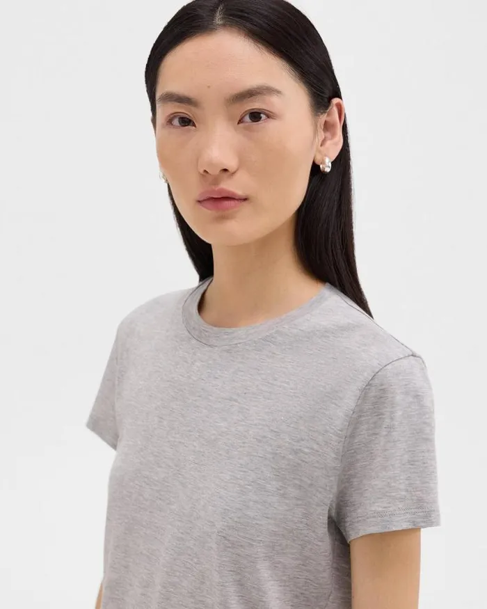 TShirts Tank Tops Women Theory Tiny Tee In Organic Cotton Soft Grey Melange TShirts Tank Tops Women Theory Tiny Tee In Organic Cotton Soft Grey Melange
