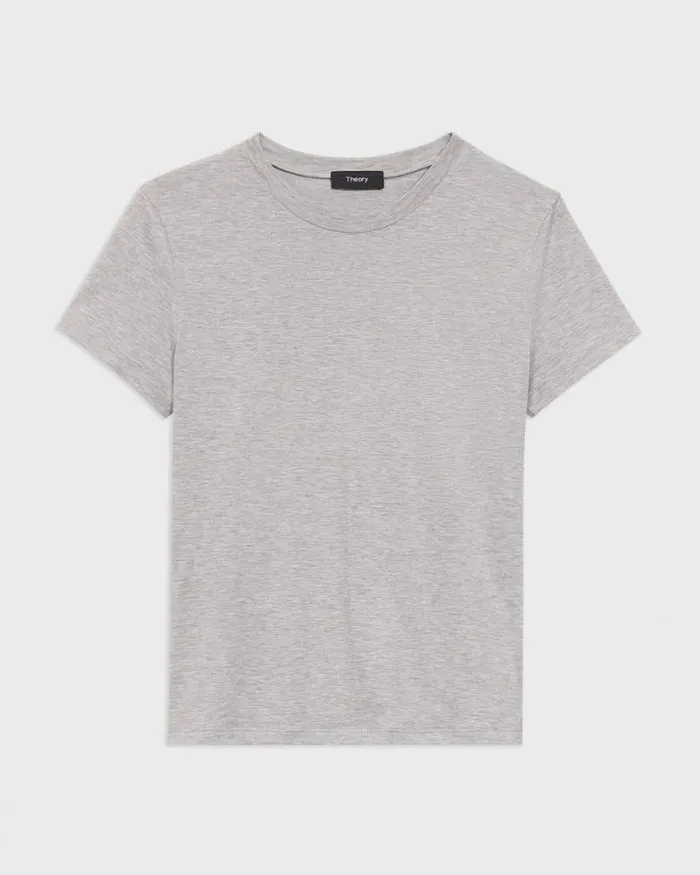 TShirts Tank Tops Women Theory Tiny Tee In Organic Cotton Soft Grey Melange TShirts Tank Tops Women Theory Tiny Tee In Organic Cotton Soft Grey Melange