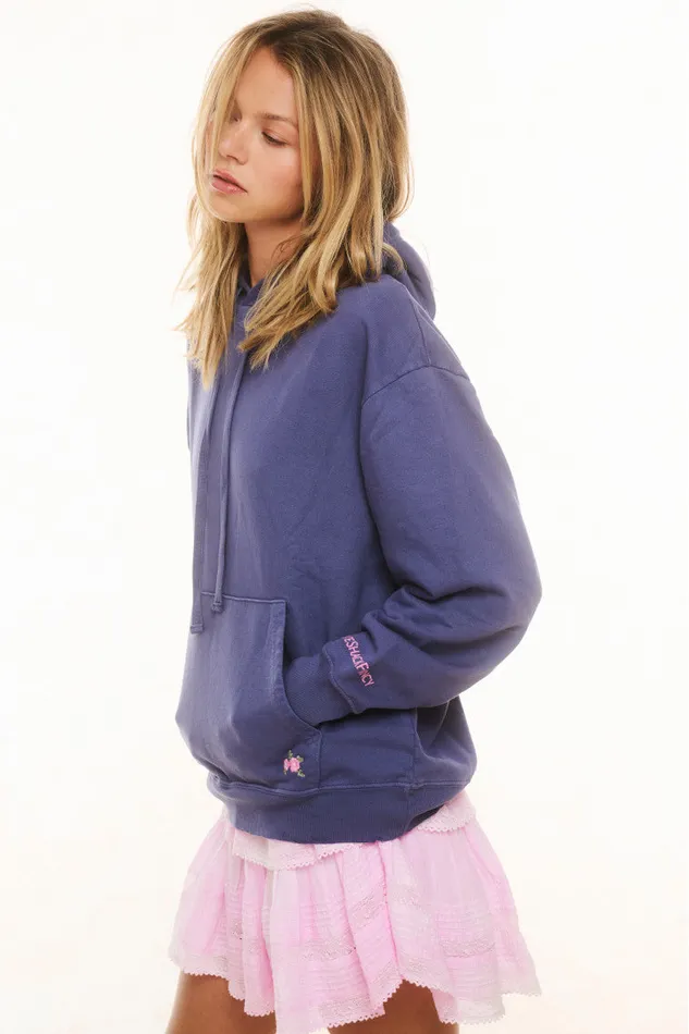 Tees and Fleece Women LoveShackFancy Lalita Hoodie Blueberry