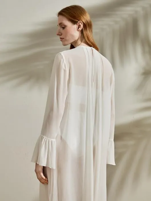The Crewneck Silk Dress 100 Mulberry Silk Relaxed Fit Long Sleeve Dress Women Jumpsuits Lilysilk Dresses