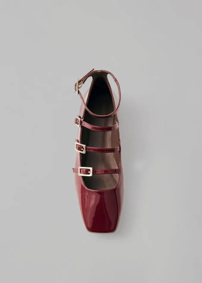 The Frankie Shop Alohas Luke Onix Leather Ballet Flats 8211 Wine Burgundy 8211 Women