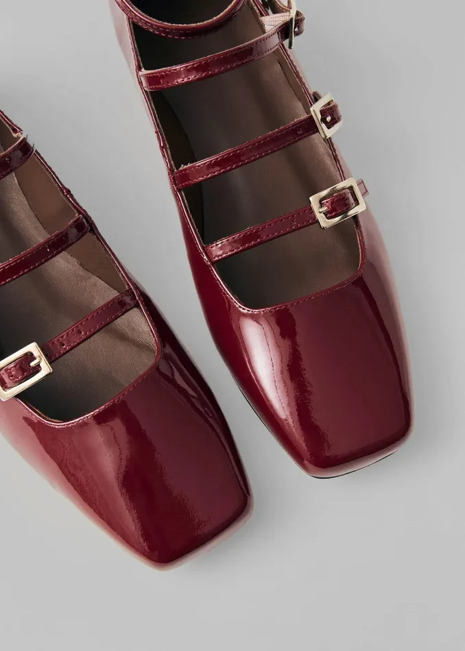 The Frankie Shop Alohas Luke Onix Leather Ballet Flats 8211 Wine Burgundy 8211 Women