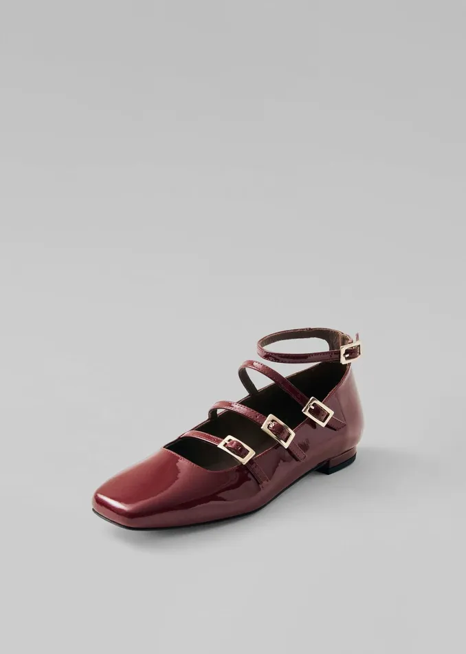The Frankie Shop Alohas Luke Onix Leather Ballet Flats 8211 Wine Burgundy 8211 Women