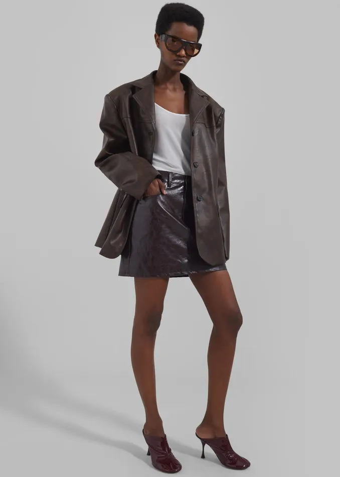 The Frankie Shop Bottoms Alessandra Faux Leather Mini Skirt 8211 Brown 8211 Women The Frankie Shop Bottoms Alessandra Faux Leather Mini Skirt 8211 Brown 8211 Women