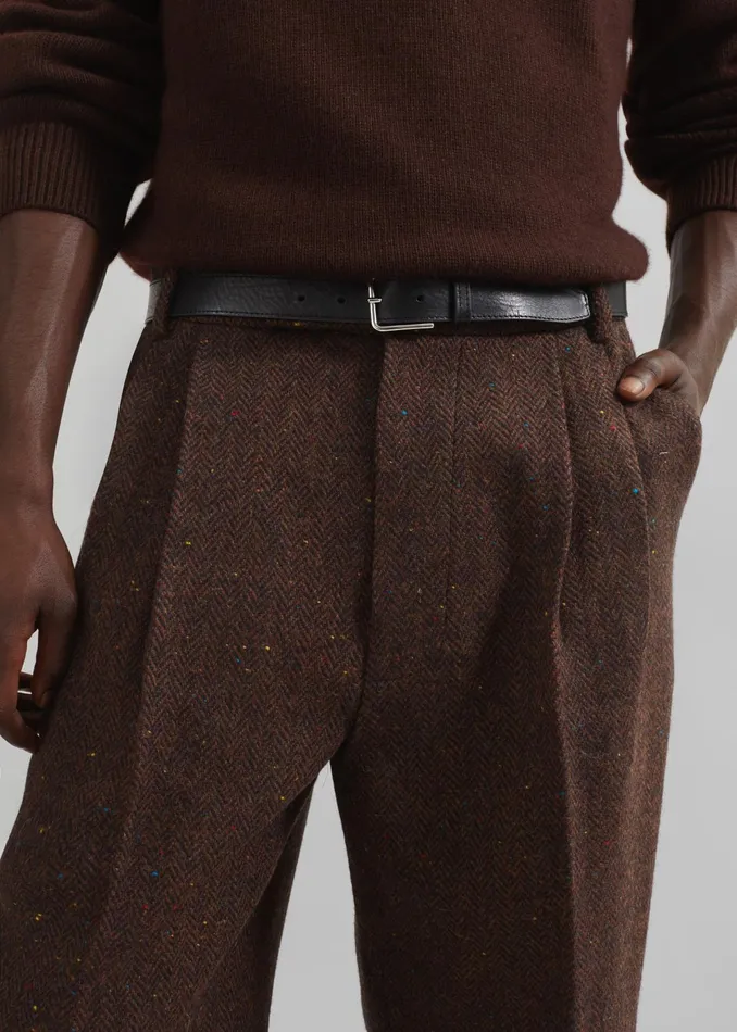 The Frankie Shop Bottoms Beo Wool Suit Pants 8211 Brown 8211 Men