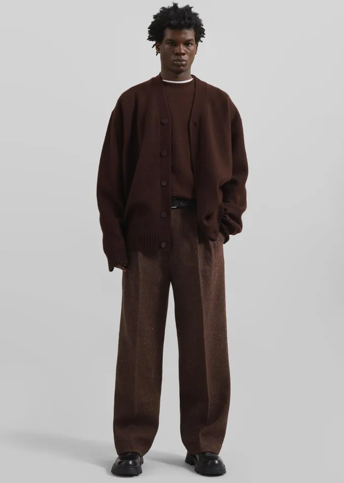 The Frankie Shop Bottoms Beo Wool Suit Pants 8211 Brown 8211 Men