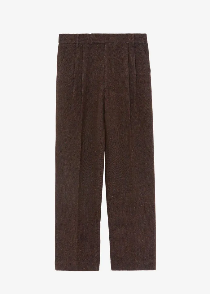 The Frankie Shop Bottoms Beo Wool Suit Pants 8211 Brown 8211 Men