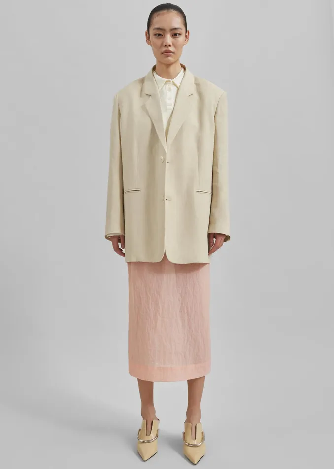 The Frankie Shop Bottoms Heidi Semi Sheer Midi Skirt 8211 Pink 8211 Women