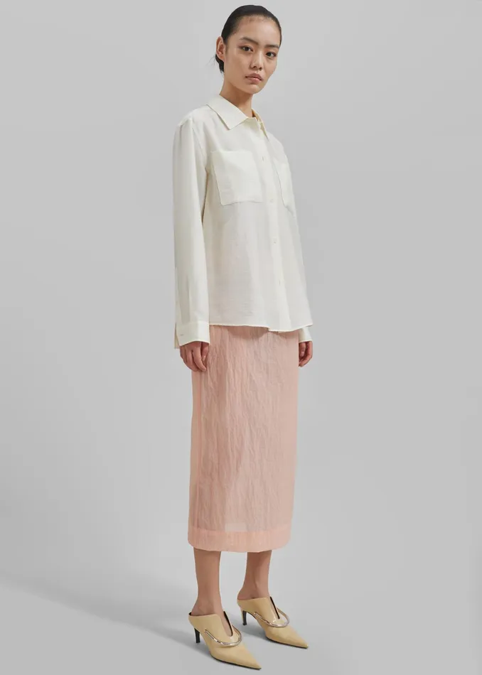 The Frankie Shop Bottoms Heidi Semi Sheer Midi Skirt 8211 Pink 8211 Women