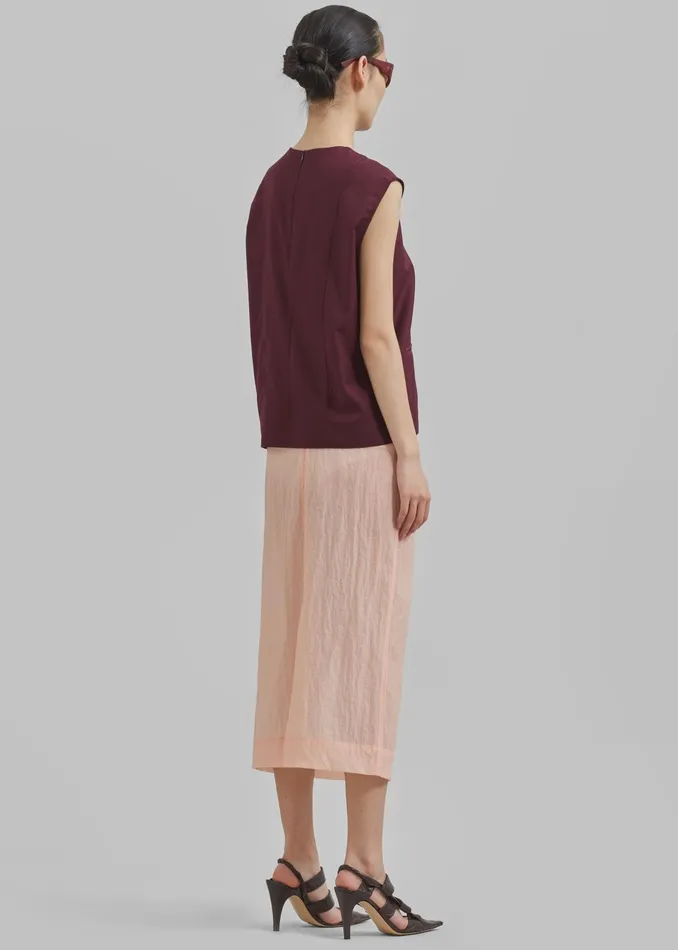 The Frankie Shop Bottoms Heidi Semi Sheer Midi Skirt 8211 Pink 8211 Women