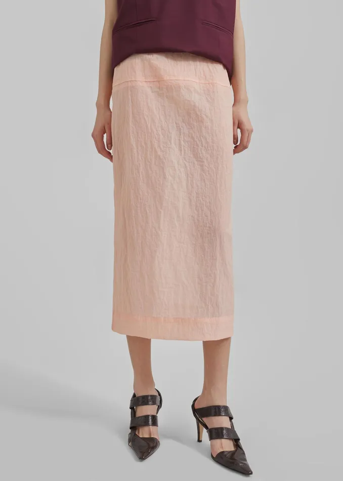 The Frankie Shop Bottoms Heidi Semi Sheer Midi Skirt 8211 Pink 8211 Women