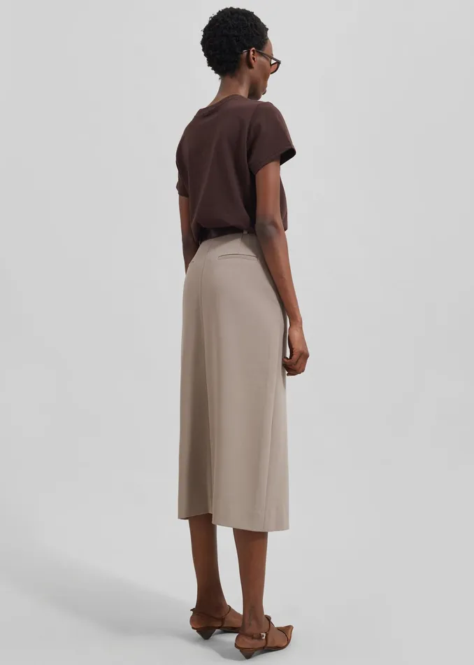 The Frankie Shop Bottoms Jacey Midi Slit Skirt 8211 Beige 8211 Women