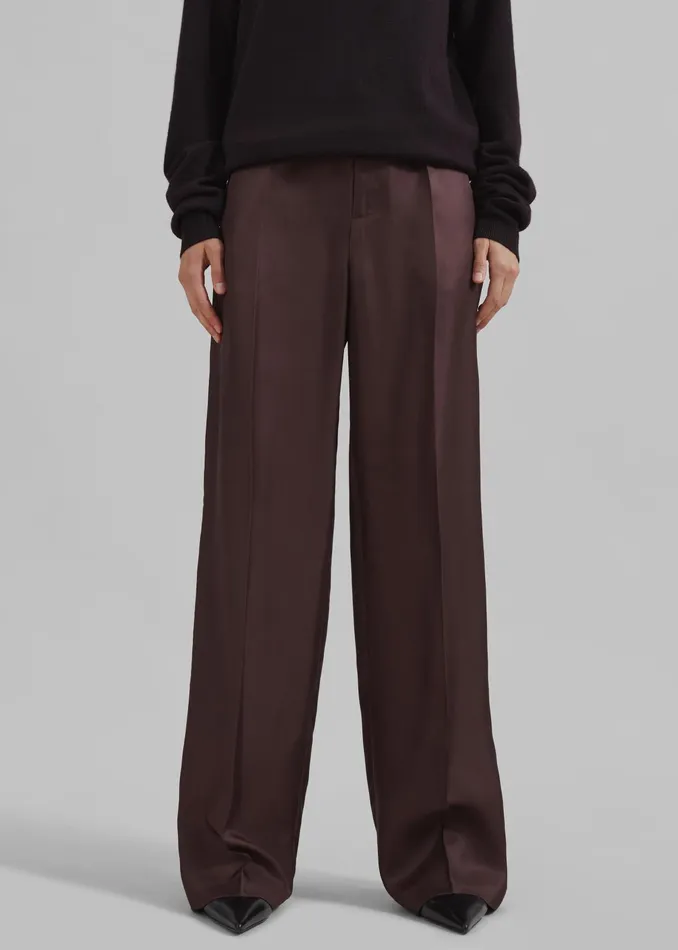 The Frankie Shop Bottoms Loulou Studio Fafila Pants 8211 Choco 8211 Women