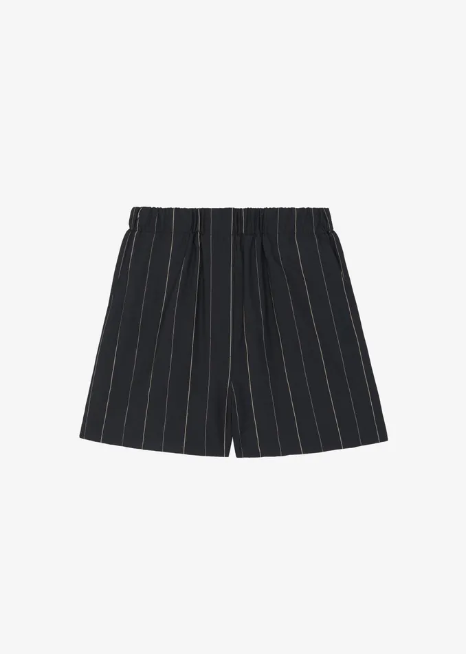 The Frankie Shop Bottoms Lui Boxer Shorts 8211 BlackBeige Stripe 8211 Women