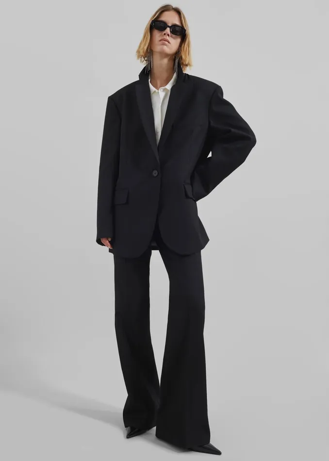 The Frankie Shop Bottoms Lyra Flared Pants 8211 Black 8211 Women