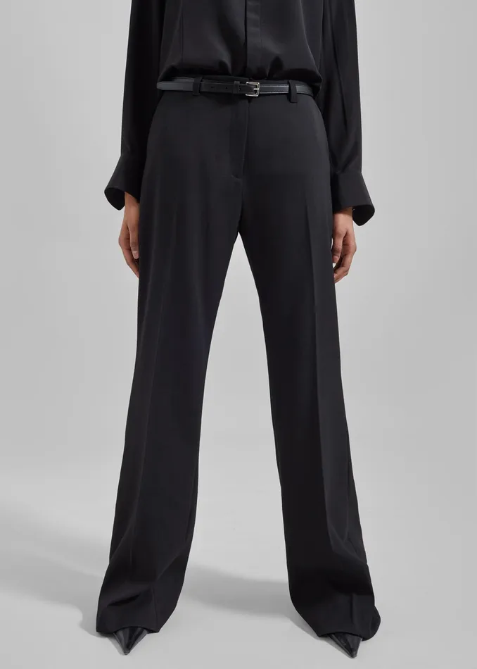 The Frankie Shop Bottoms Lyra Flared Pants 8211 Black 8211 Women