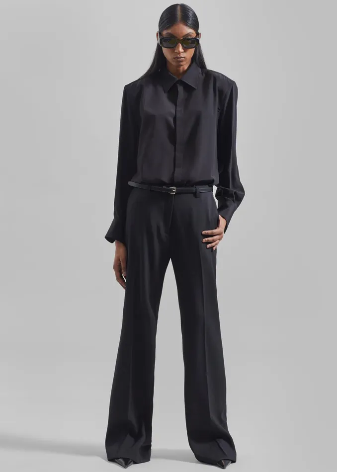 The Frankie Shop Bottoms Lyra Flared Pants 8211 Black 8211 Women