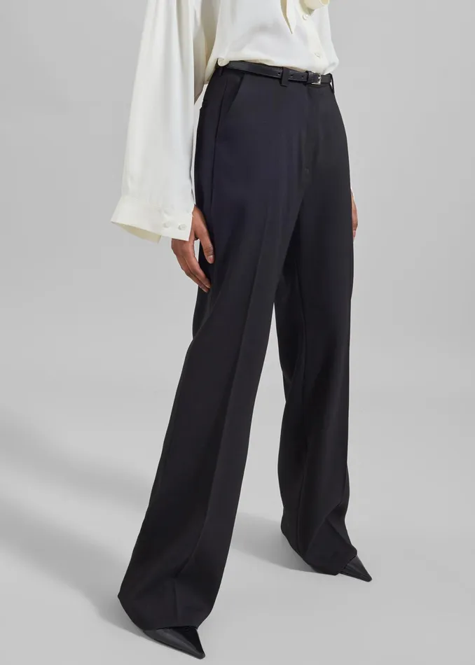 The Frankie Shop Bottoms Lyra Flared Pants 8211 Black 8211 Women