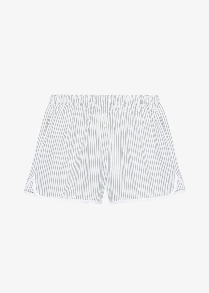 The Frankie Shop Bottoms Mel Boxer Shorts 8211 BlackWhite Stripe 8211 Women
