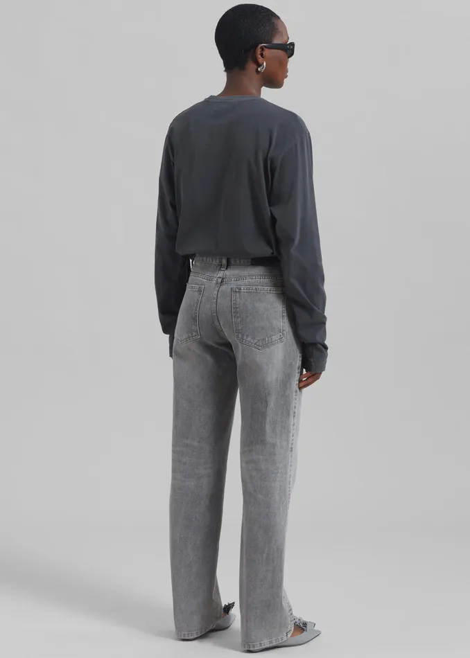 The Frankie Shop Bottoms Montrose Straight Leg Jeans 8211 Grey Wash 8211 Women