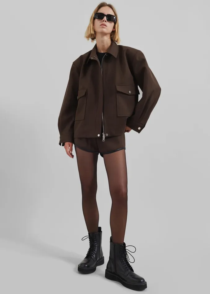 The Frankie Shop Bottoms Neri Mini Shorts 8211 Brown 8211 Women