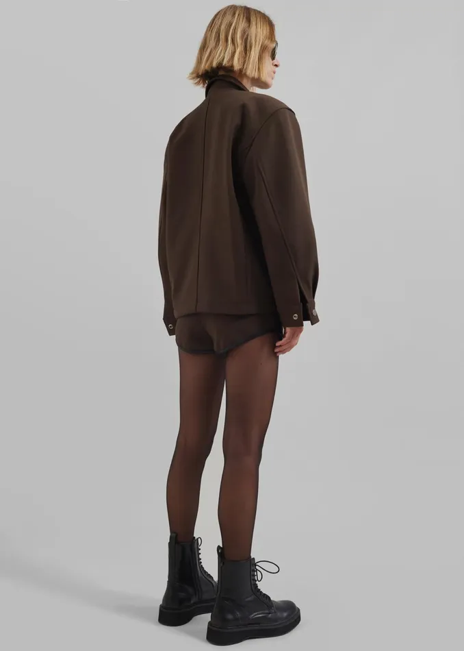The Frankie Shop Bottoms Neri Mini Shorts 8211 Brown 8211 Women
