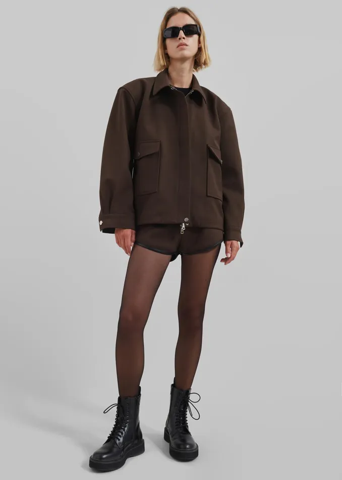 The Frankie Shop Bottoms Neri Mini Shorts 8211 Brown 8211 Women