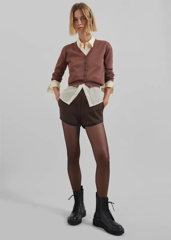 The Frankie Shop Bottoms Neri Mini Shorts 8211 Brown 8211 Women
