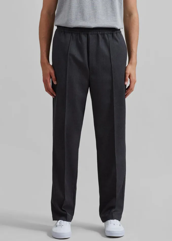 The Frankie Shop Bottoms Rhe Tailored Wool Trousers 8211 Grey Melange 8211 Men The Frankie Shop Bottoms Rhe Tailored Wool Trousers 8211 Grey Melange 8211 Men