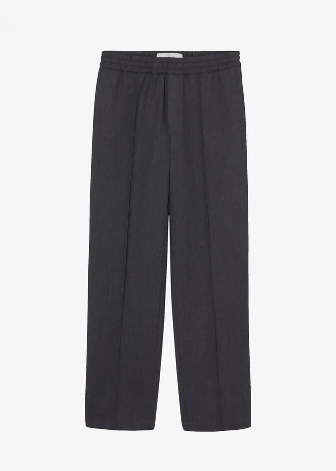 The Frankie Shop Bottoms Rhe Tailored Wool Trousers 8211 Grey Melange 8211 Men