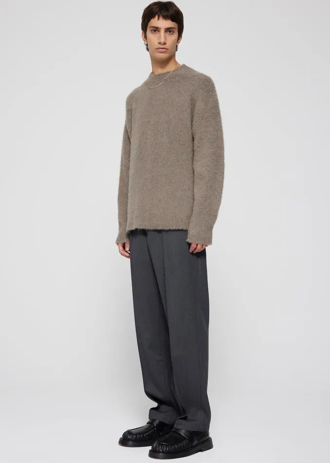 The Frankie Shop Bottoms Rhe Tailored Wool Trousers 8211 Grey Melange 8211 Men