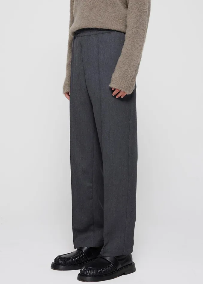 The Frankie Shop Bottoms Rhe Tailored Wool Trousers 8211 Grey Melange 8211 Men