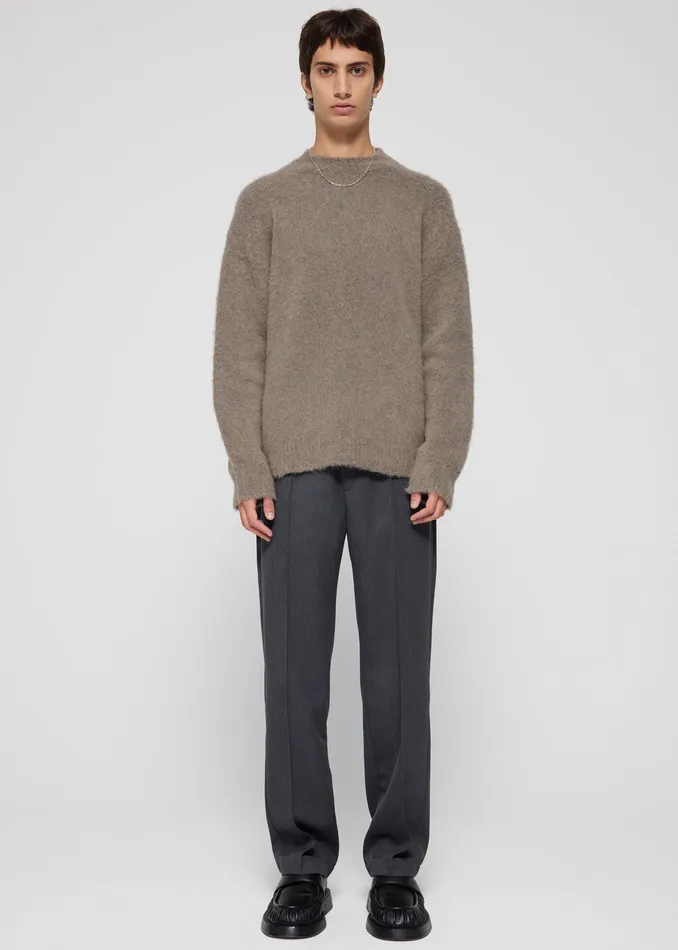 The Frankie Shop Bottoms Rhe Tailored Wool Trousers 8211 Grey Melange 8211 Men