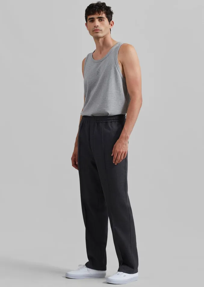 The Frankie Shop Bottoms Rhe Tailored Wool Trousers 8211 Grey Melange 8211 Men