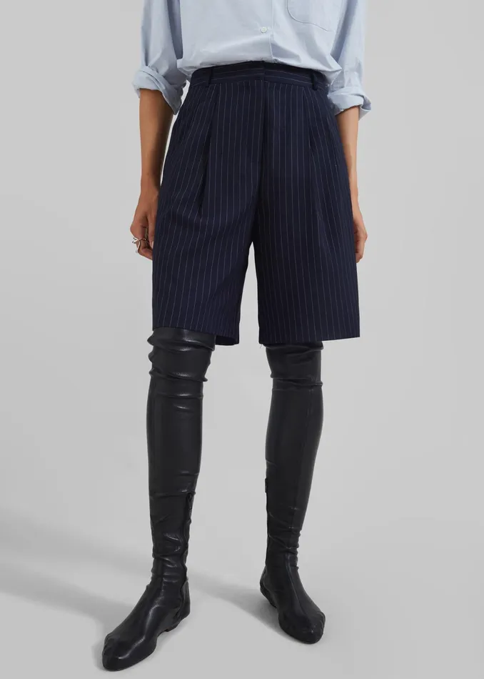 The Frankie Shop Bottoms Sava Bermuda Shorts 8211 NavyWhite Stripe 8211 Women The Frankie Shop Bottoms Sava Bermuda Shorts 8211 NavyWhite Stripe 8211 Women