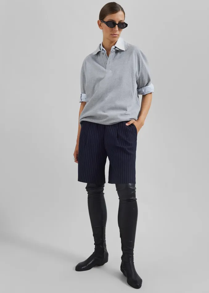 The Frankie Shop Bottoms Sava Bermuda Shorts 8211 NavyWhite Stripe 8211 Women