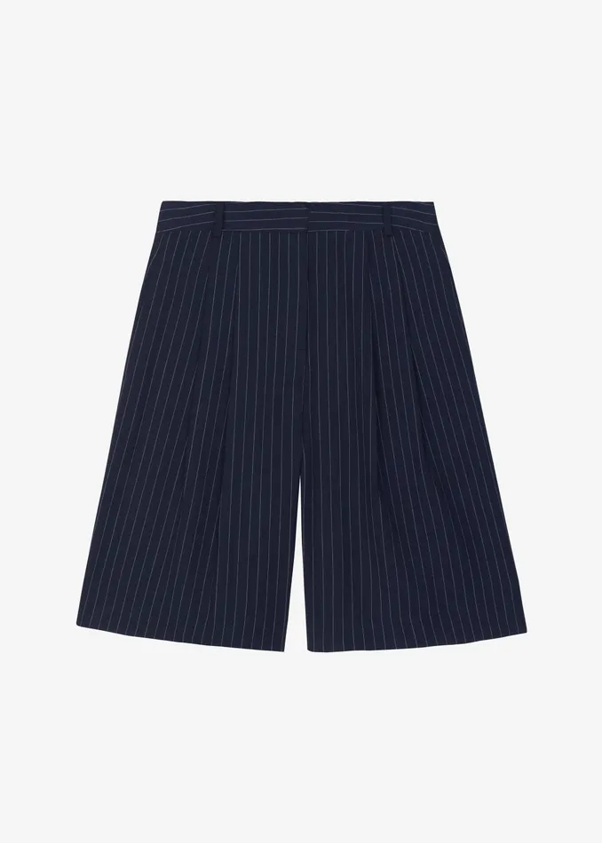 The Frankie Shop Bottoms Sava Bermuda Shorts 8211 NavyWhite Stripe 8211 Women