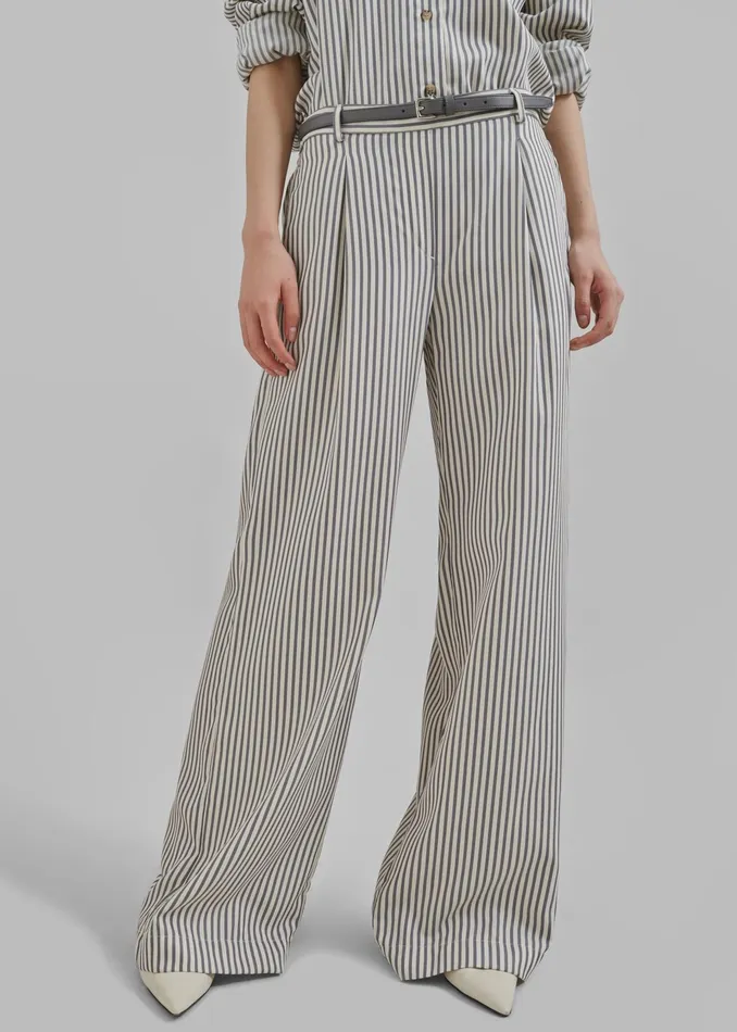 The Frankie Shop Bottoms The Garment Vence Pants 8211 CreamGrey Stripe 8211 Women The Frankie Shop Bottoms The Garment Vence Pants 8211 CreamGrey Stripe 8211 Women