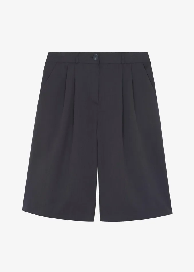 The Frankie Shop Bottoms Wilma Pleated Bermuda Shorts 8211 Charcoal 8211 Women