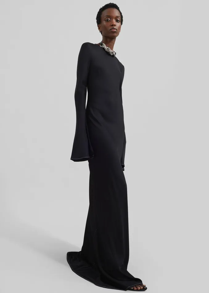 The Frankie Shop Dresses Rotate Satin Maxi Dress 8211 Black 8211 Women