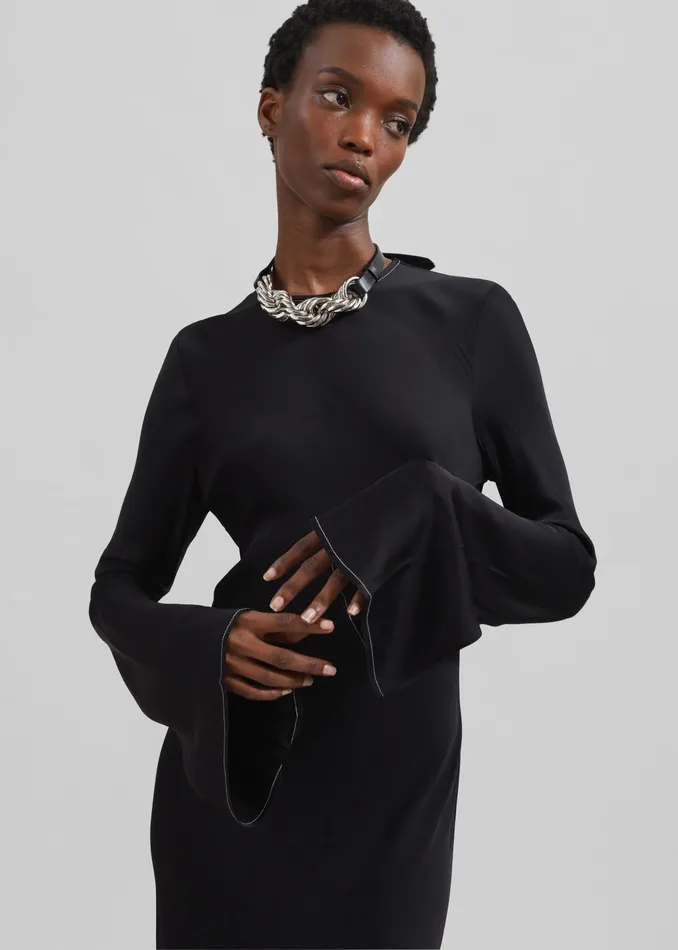 The Frankie Shop Dresses Rotate Satin Maxi Dress 8211 Black 8211 Women