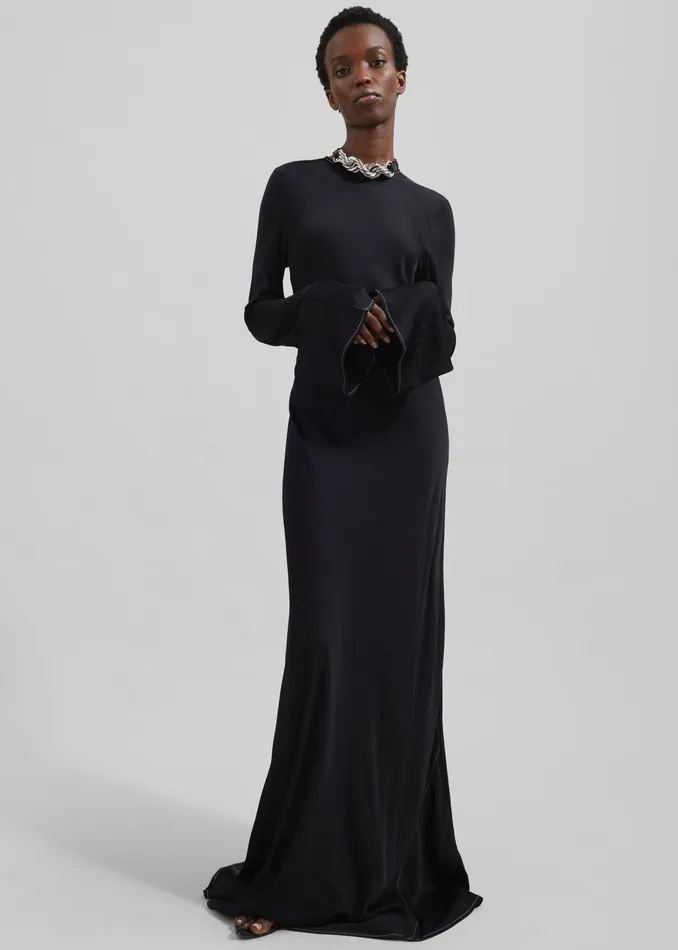 The Frankie Shop Dresses Rotate Satin Maxi Dress 8211 Black 8211 Women