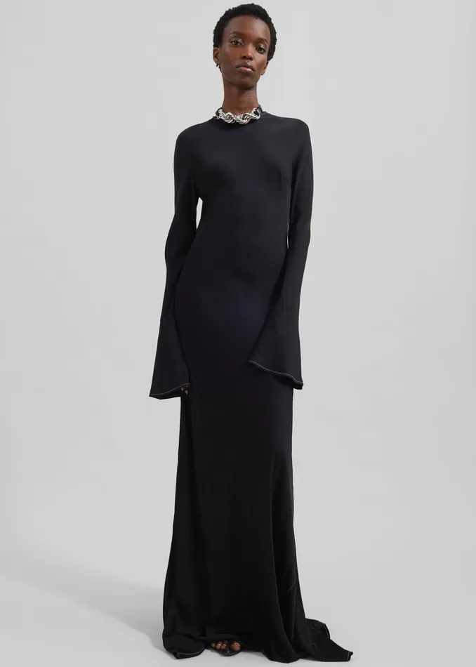 The Frankie Shop Dresses Rotate Satin Maxi Dress 8211 Black 8211 Women