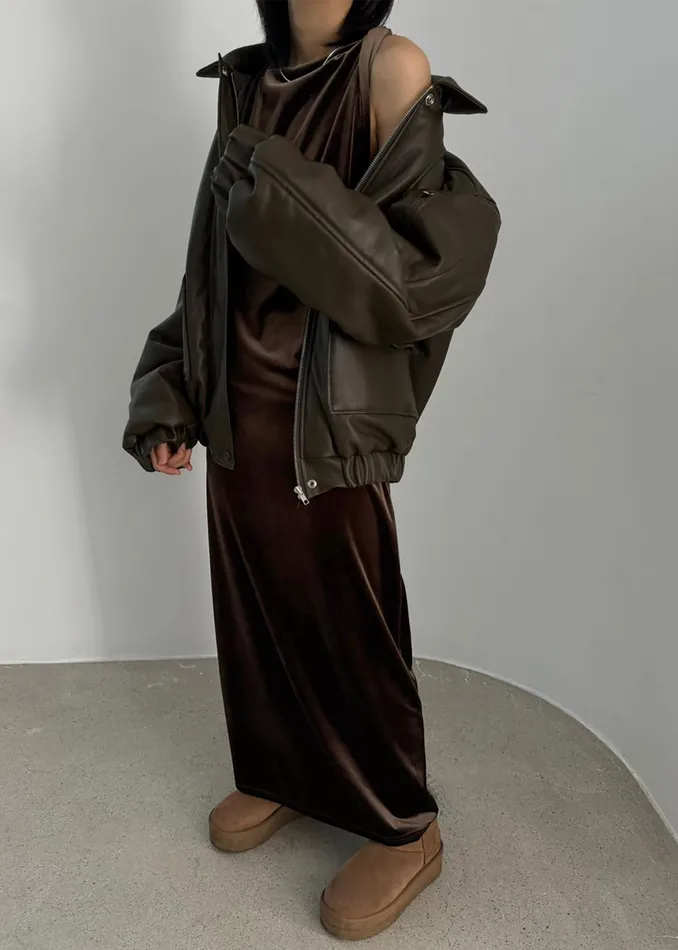 The Frankie Shop Dresses Sinai Twisted Velvet Dress 8211 Brown 8211 Women