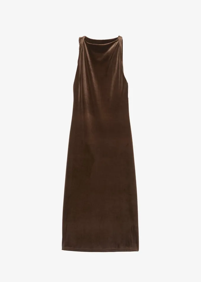 The Frankie Shop Dresses Sinai Twisted Velvet Dress 8211 Brown 8211 Women