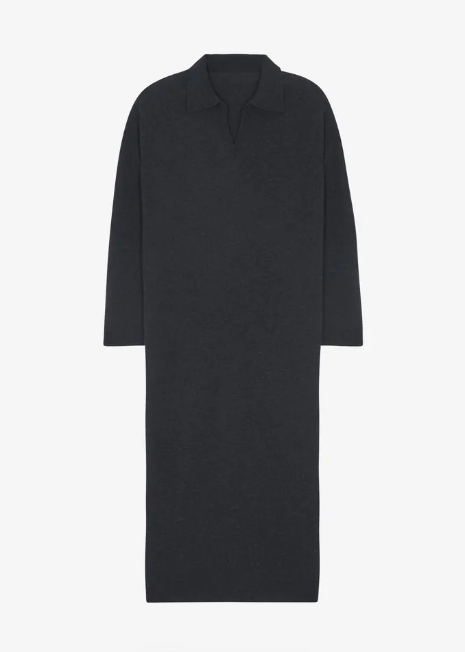 The Frankie Shop Dresses Siobhan Long Knit Dress 8211 Charcoal 8211 Women